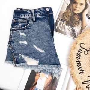 Jolt . distressed denim cutoff shorts